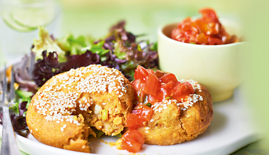 Baked veggie burgers