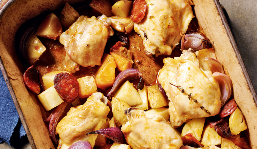 Chicken and chorizo bake