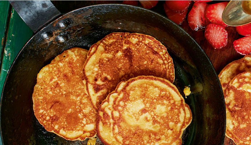 Sweetcorn and ricotta pancakes