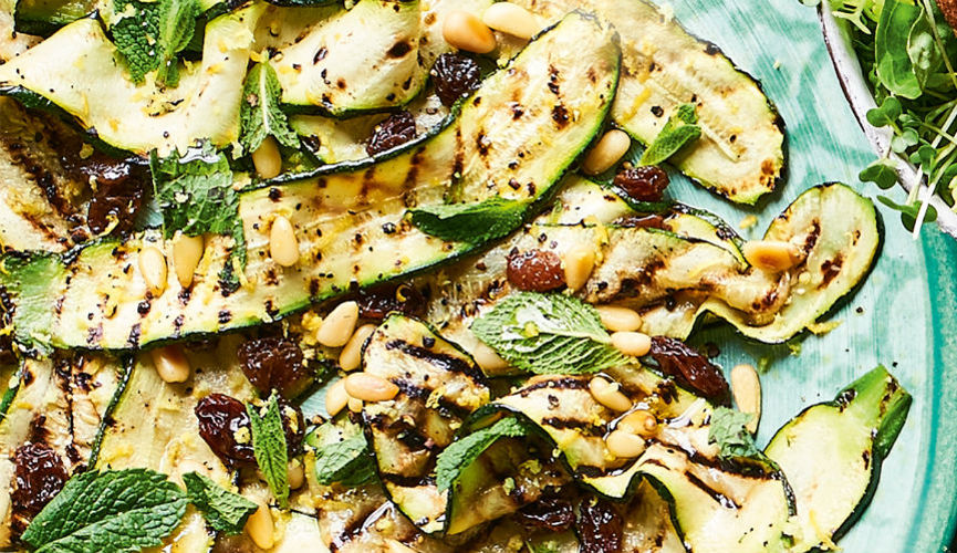 Griddled courgettes