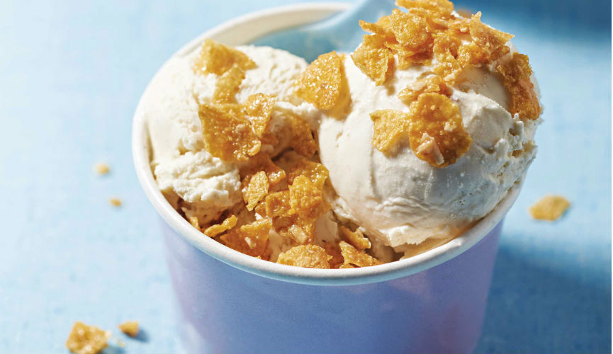 Crunchy cereal ice cream