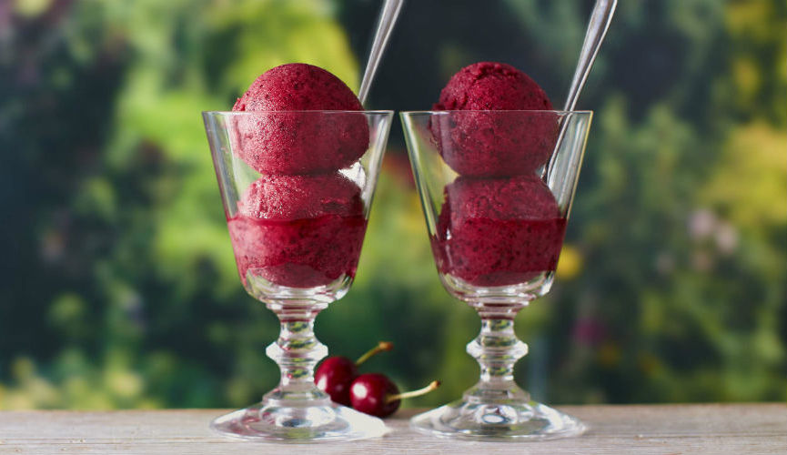 Spiced cherry sorbet