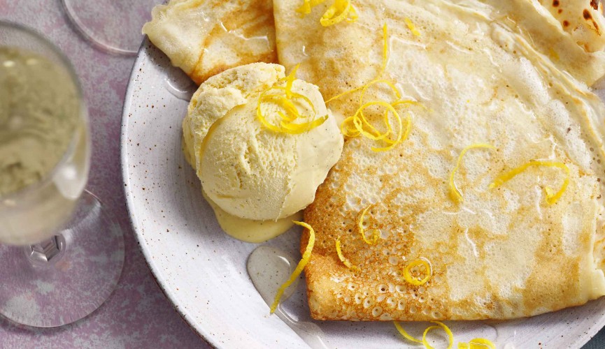 Prosecco and citrus pancakes