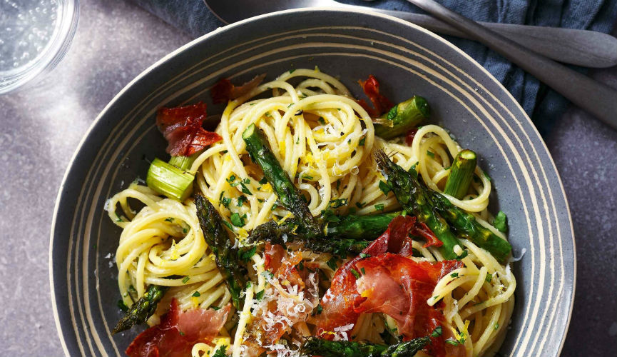 Asparagus, prosciutto & Parmesan pasta