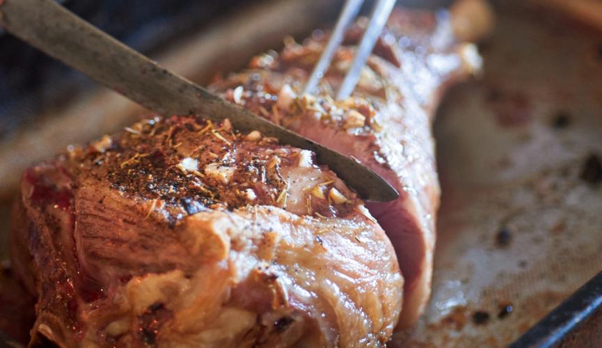 Honey minted leg of lamb