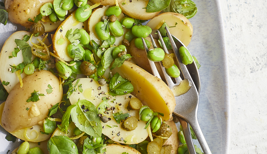 Jersey Royal and broad bean potato salad