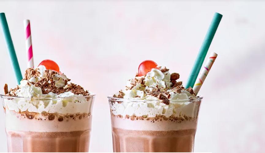 Retro diner-style chocolate milkshake