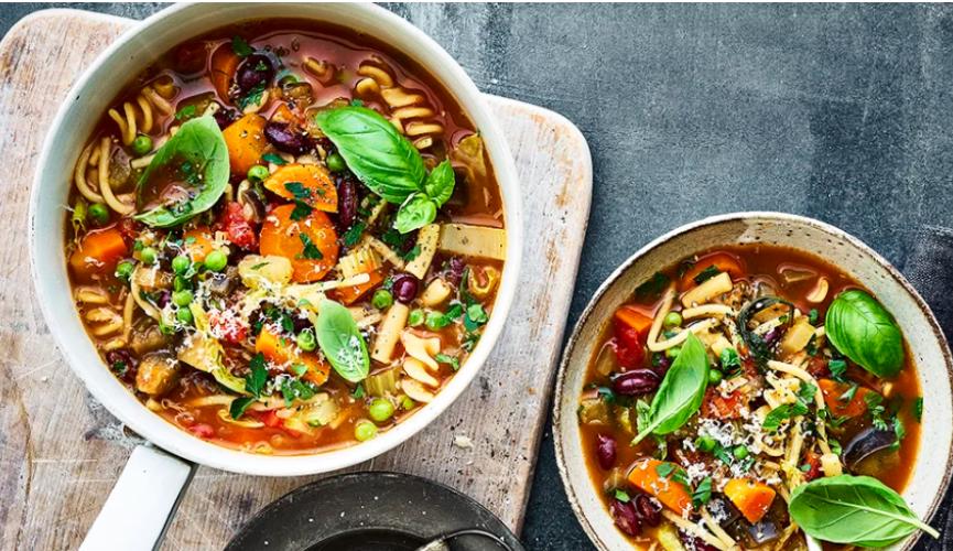 Low-waste minestrone soup