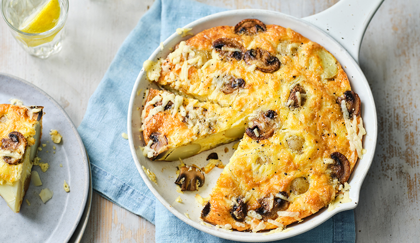 Mushroom and baby potato frittata