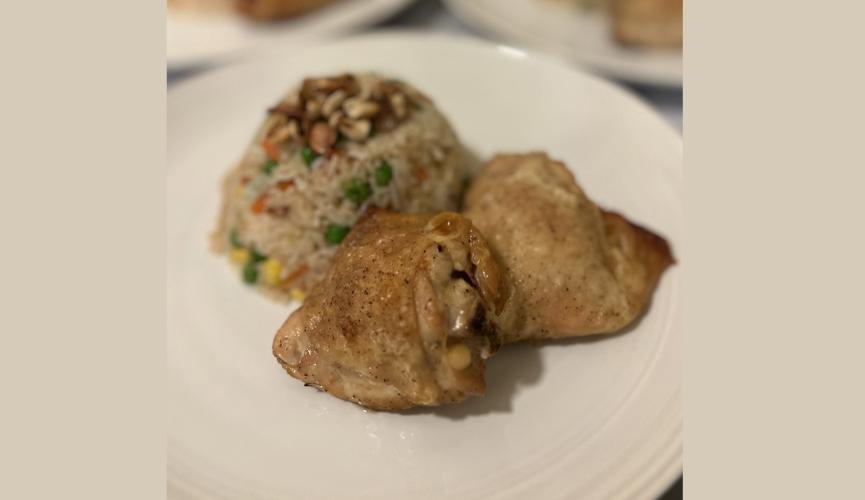 Callum's Salt and pepper chicken thighs with vegetable fried rice