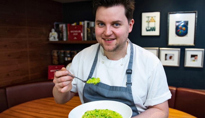 Callum's Pea and ham risotto