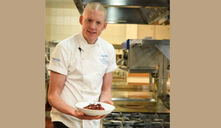 Will Hollands' Beetroot risotto, natural yoghurt and crispy smoked ham