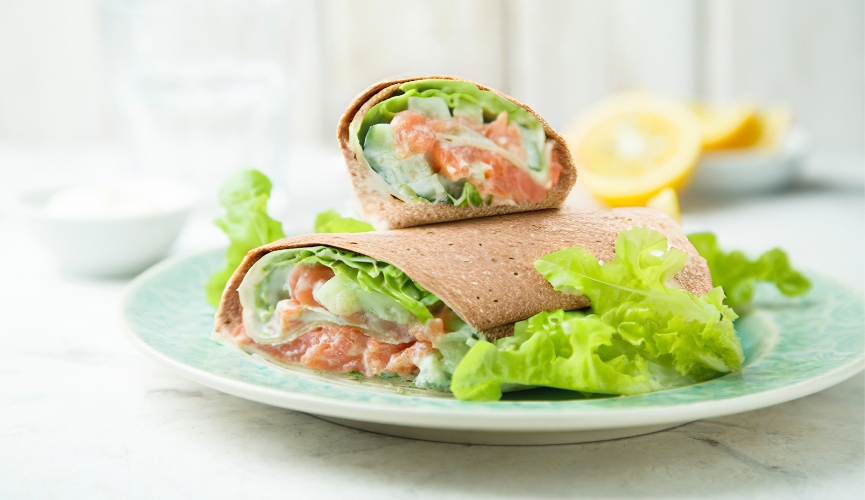 Salmon and Cucumber Wrap