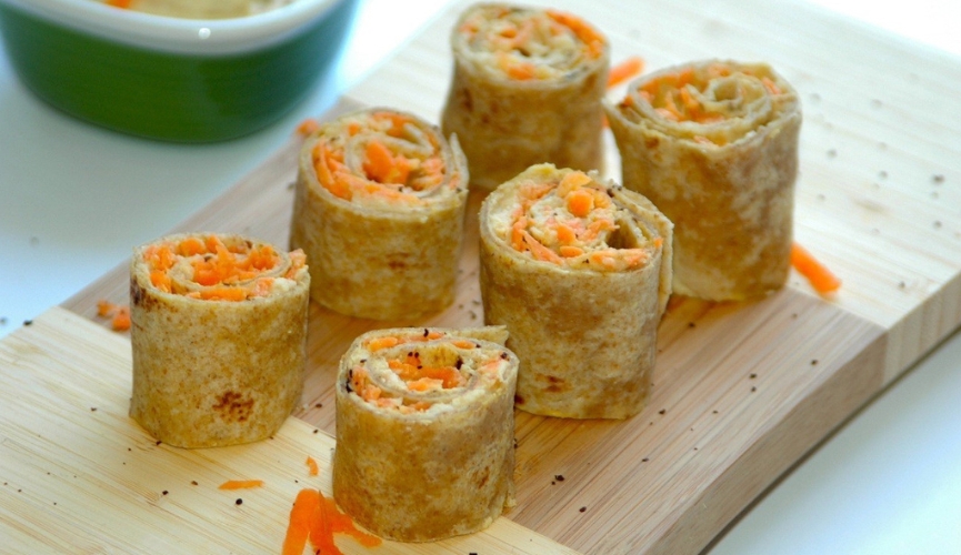 Carrot & Houmous Sushi Rolls